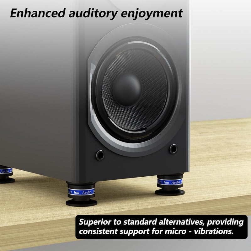 Preffair Audiophile Speaker Isolation Spikes Aluminum Record Player Shock Absorber Speaker Floor Protector Mat Adjustable Subwoofer Anti Vibration Pads Non-Slip LP Vinyl Record Player Base - Image 5